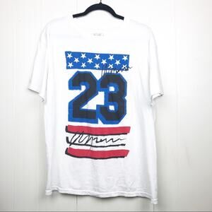 Vtg Return To Sender NASCAR T-Shirt Size Large Patriotic Signature White Tee